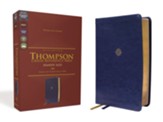 NKJV Handy-Size Thompson Chain-Reference Bible--soft leather-look, navy - Slightly Imperfect