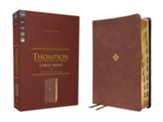 NKJV Large-Print Thompson Chain-Reference Bible--soft leather-look, brown (indexed)
