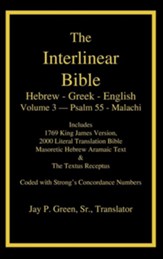 Interlinear Hebrew-Greek-English Bible  Volume 3 Psalm 55-Malachi, Cloth