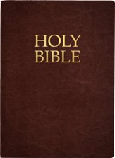 KJVER Large Print Holy Bible--genuine cowhide, mahogany (indexed)