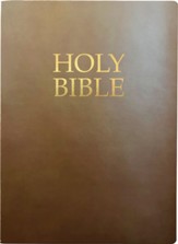 KJVER Large Print Holy Bible--Leather, bonded leather, coffee