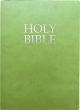 KJVER Large Print Holy Bible--soft leather-look, olive