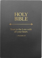 KJVER Proverbs 3:5 Edition, Large Print Holy Bible--soft leather-look, black