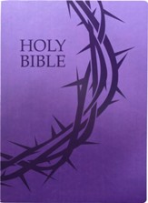 KJVER Crown of Thorns, Large Print Holy Bible--soft leather-look, royal purple