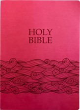KJVER Large Print Holy Bible--soft leather-look, berry