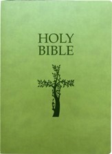 KJV 1611 Bible, Large Print--Soft leather-look, olive