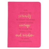 Serenity Prayer Journal, Handy Size, LuxLeather, Pink