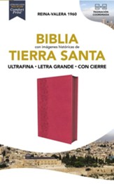 Biblia Reina-Valera 1960, Tierra Santa, Ultrafina, Letra Grande, Leathersoft, Fucsia, Con Cierre, Imitation Leather