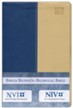 Biblia bilingue NVI/NIV, piel duo tono, azul/crema  (NVI/NIV Bilingual Bible, Blue/Beige DuoTone Leather)