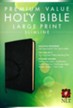 NLT Premium Value Slimline Bible Large Print, Imitiation Leather, Onyx with Crown of Thorns Design