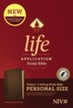 NIV Life Application Personal-Size Study Bible, Third Edition--soft leather-look, dark brown/brown-Thumb Indexed