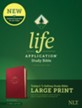 NLT Large-Print Life Application Study Bible, Third Edition--soft leather-look, berry