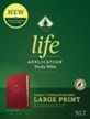 NLT Large-Print Life Application Study Bible, Third Edition--soft leather-look, berry (indexed)