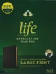 NLT Large-Print Life Application Study Bible, Third Edition--genuine leather, black (indexed)