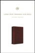 ESV Large Print Personal Size Bible--soft leather-look, chestnut