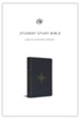 ESV Student Study Bible--soft leather-look, navy with Cross of Christ design