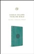 ESV Single-Column Thinline Bible--soft leather-look, turquoise with emblem design