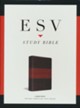 ESV Large-Print Study Bible--soft leather-look, forest/tan with trail design