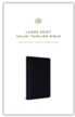 ESV Large-Print Value Thinline Bible--soft leather-look, navy with mosaic cross design