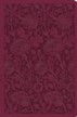 ESV Value Compact Bible--soft leather-look, raspberry with floral design