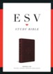 ESV Personal-Size Study Bible--soft leather-look, crimson with cross design