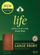 NLT Life Application Large-Print Study Bible, Third Edition--soft leather-look, brown, mahogan, red letter  (indexed)