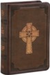 CSB Large-Print Compact Reference Bible--soft leather-look, brown with Celtic cross