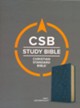 CSB Study Bible--soft leather-look, navy blue