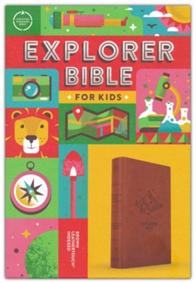 CSB Explorer Bible for Kids--soft leather-look, brown mountains (indexed)  - 