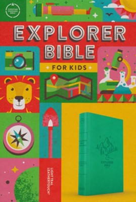 CSB Explorer Bible for Kids--soft leather-look, light teal mountains  - 