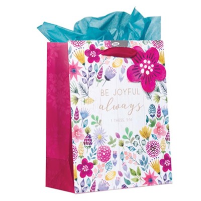 Be Joyful Always Gift Bag, Medium  - 