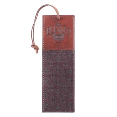 Blessed Man LuxLeather Bookmark, Brown  - 