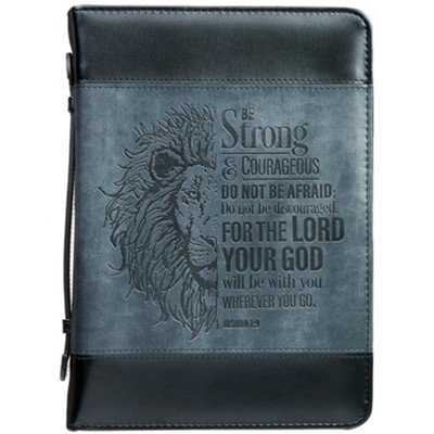 Be Strong Bible Cover, Black, X-Large  - 