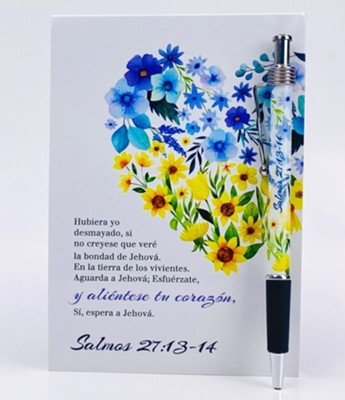 Libreta + boligrafo Y alientese tu corazon (Be Strong and Take