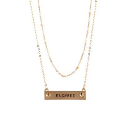 blessed gold bar necklace