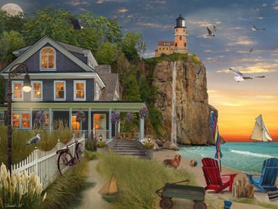Beachside Lighthouse Puzzle, 550 Pieces  -     By: David Maclean
