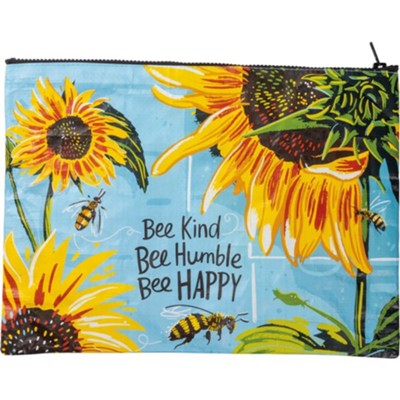 Bee Kind Bee Humble Bee Happy Zipper Folder  - 