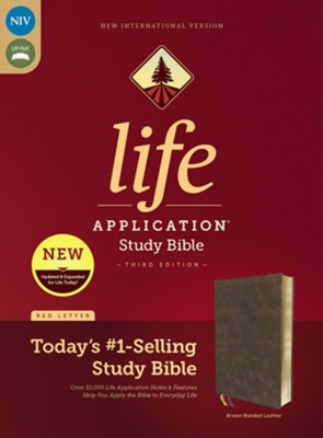 NIV Life Application Study Bible, Third Edition--bonded leather, brown  - 