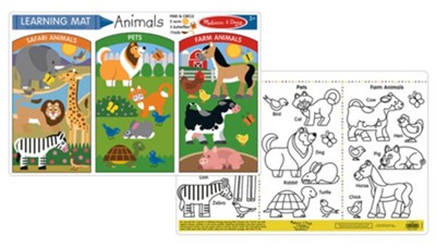 Animals Learning Mat, pack of 6   - 