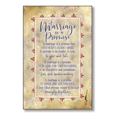 A Marriage Is A Promise Wood Plaque  -     By: Tiare Smith
