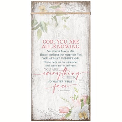 God You Are All Knowing, Timeless Twine Wood Plaque  -     By: Anne Peterson
