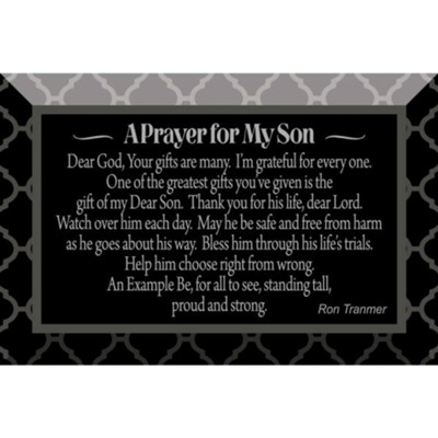 Prayer For My Son Glass Plaque: Ron Tranmer - Christianbook.com