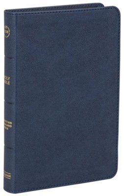 CSB Personal-Size Bible--soft leather-look navy blue  - 