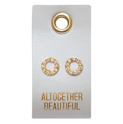 Altogether Beautiful, Circle, Leather Tag Earrings  - 