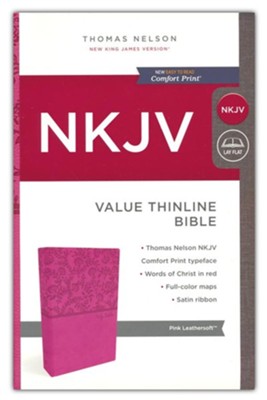 NKJV Value Thinline Bible, Imitation Leather, Pink  - 