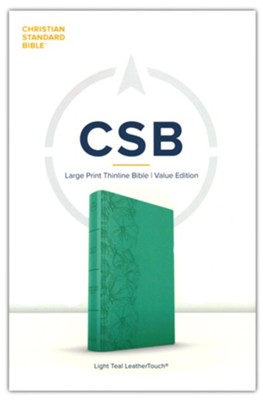 CSB Large Print Thinline Bible, Value Edition--soft leather-look, light teal  - 