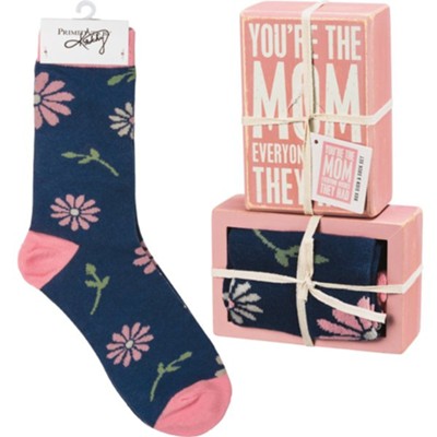 You're the Mom Everyone Wishes they Had Socks and Block Sign  - 