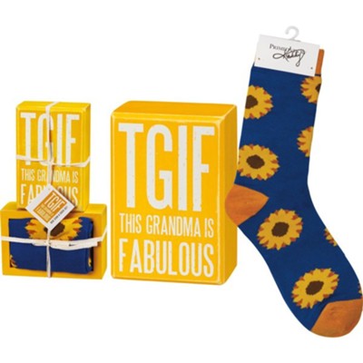 TGIF, This Grandma Is Fabulous, Socks and Block Sign  - 