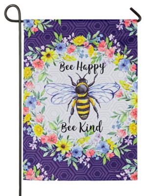 Bee Happy Bee Kind Garden Suede Flag  - 