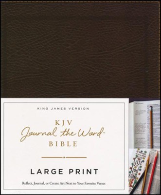 KJV Journal the Word Bible, Large Print, Bonded Leather Brown, Red Letter Edition  - 